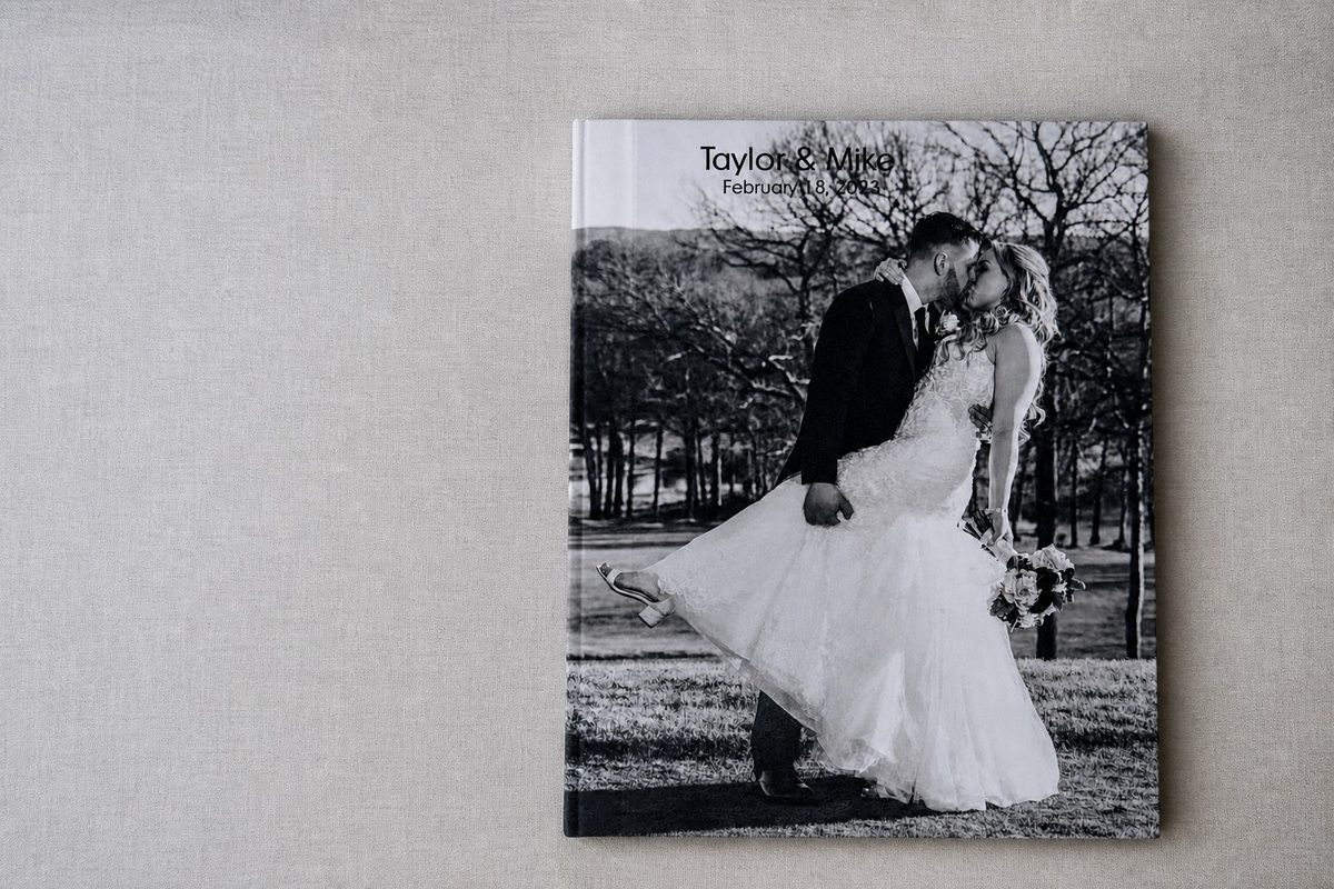 Album with a full black-and-white photo cover